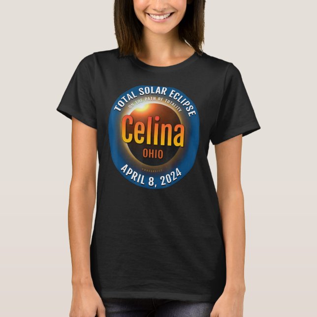 Camiseta Celina Ohio Total Eclipse Solar 2024 3 (Frente)