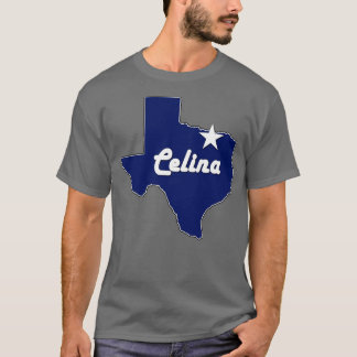 Camiseta Celina Texas Lone State Map TX City Marinho Azul