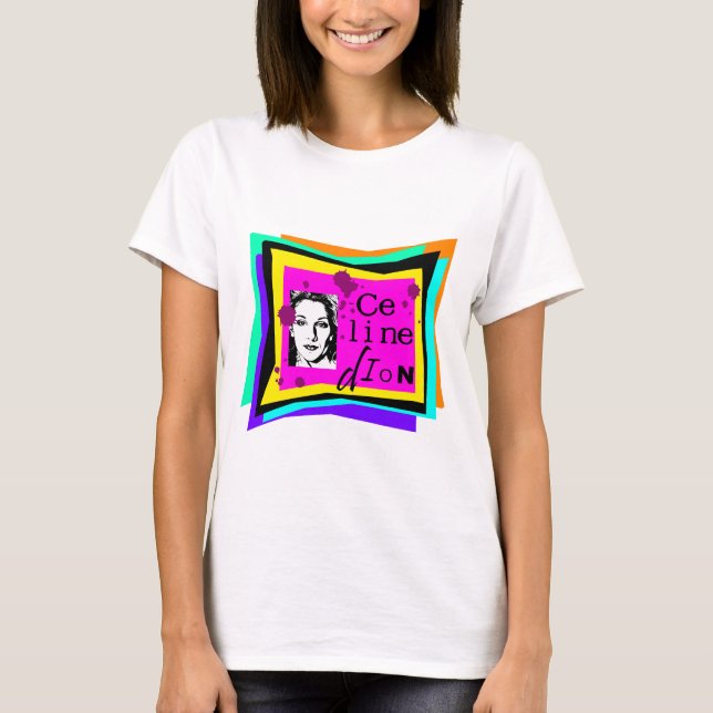 Camiseta Celine Dion - arte pop (Frente)