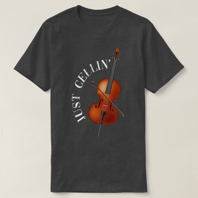 Camiseta Cellist Cote Apenas a Orquestra Celular Cello (Frente do Design)