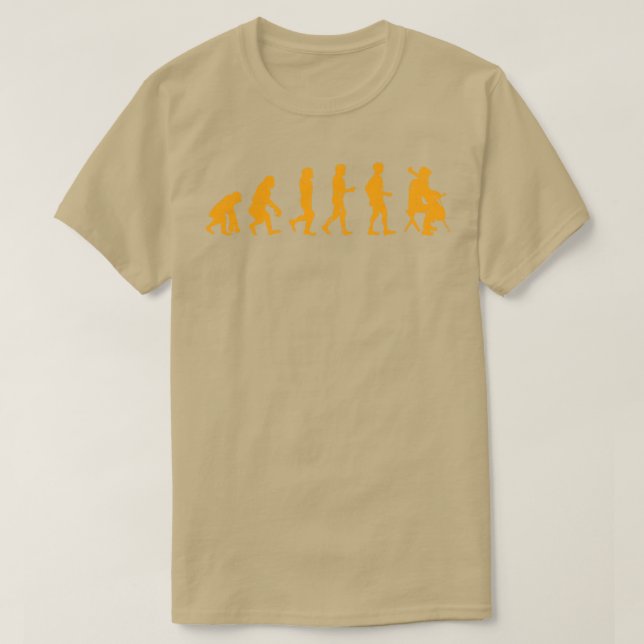 Camiseta Cellist Evolution Idea Cello Player Laranja (Frente do Design)