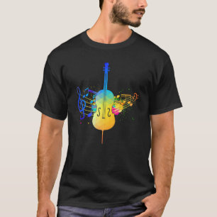 Camiseta Cellist Music Notes Musical Instrumento Musical Ce