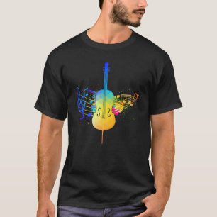 Camiseta Cellist Music Notes Musical Instrumento Musical Ce