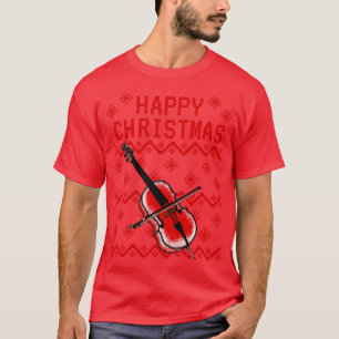 Camiseta Cellist Musical de Cellist de Cello Ugly Christmas