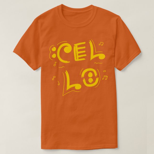 Camiseta Cello Art YellowCellist Idea Cello Player (Frente do Design)