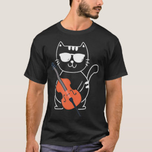 Camiseta Cello Cat Orchestra Música Clássica Cello