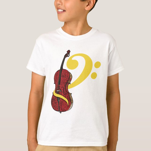 Camiseta Cello Clef - Crianças e Bebês (Frente)