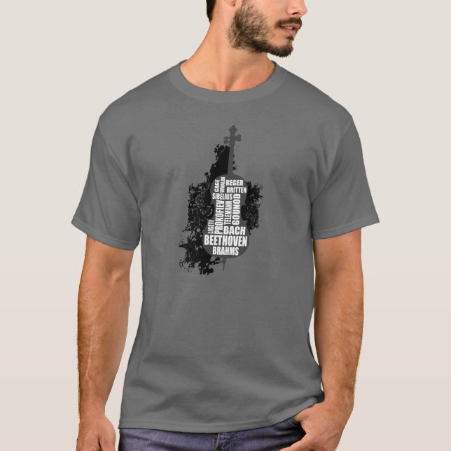Camiseta Cello e compositores T-Shirt (Frente)