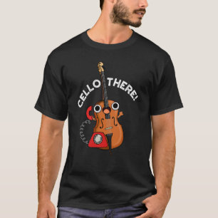 Camiseta Cello Lá Engraçado Telefone Pun Dark BG