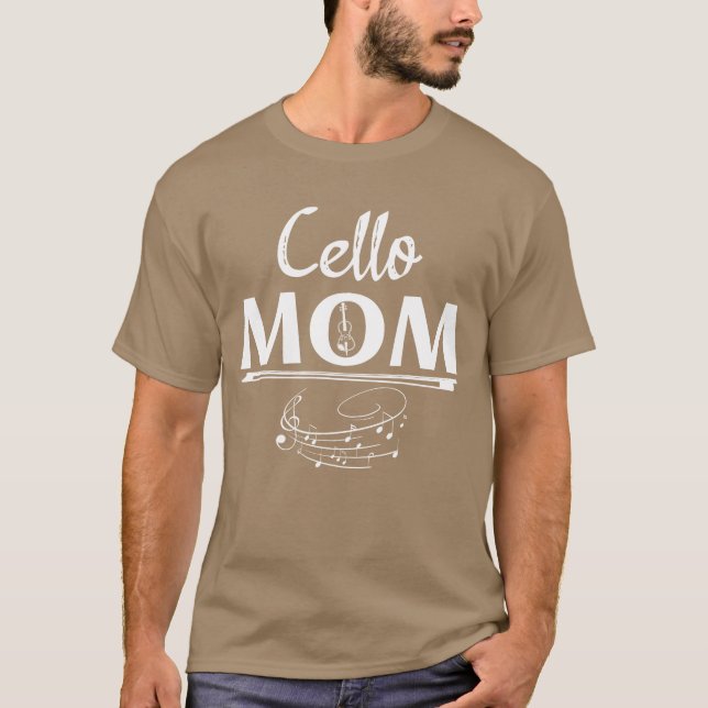 Camiseta Cello Mãe Design de Música (Frente)