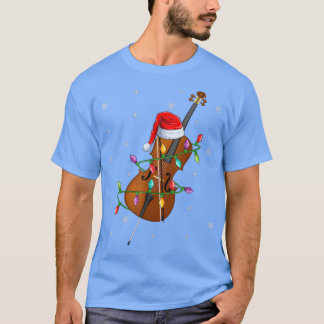 Camiseta Cello Music Lover Xmas Lights Papais noeis Cello C