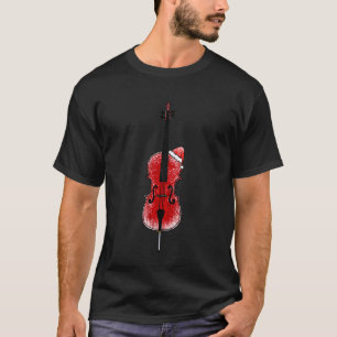 Camiseta Celo Natal Papai Noel Violoncelista Instrumentista