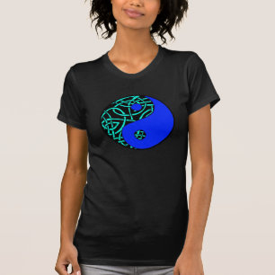 Camiseta celta de yang do yin (cerceta e azul)