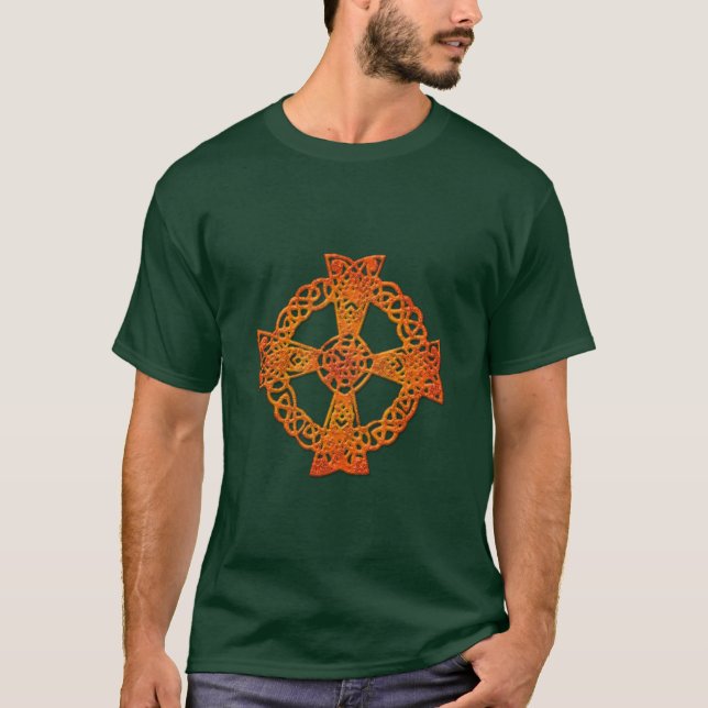 Camiseta Celtic Cross Irish Art Design (Frente)