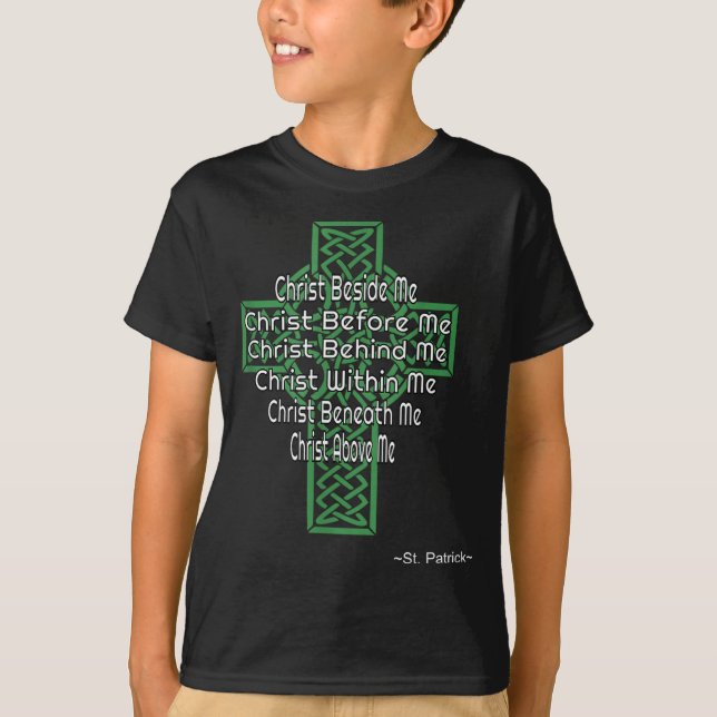 Camiseta Celtic Cross Shirt St Patrick's Prayer Christian  (Frente)