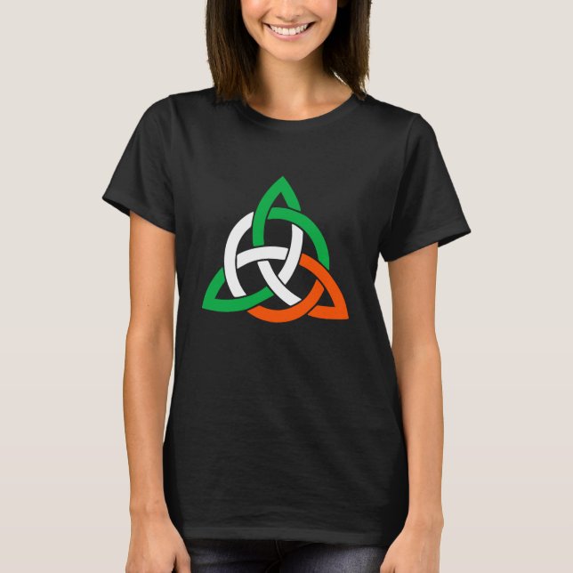Camiseta Celtic Cross Trinity Knot Triquetra Irish Flag Poc (Frente)