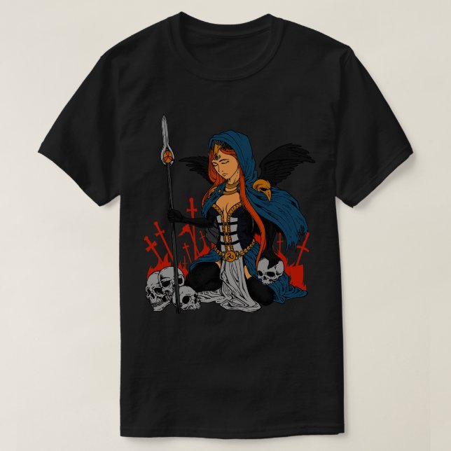 Camiseta Celtic Goddess Morrigan (Frente do Design)