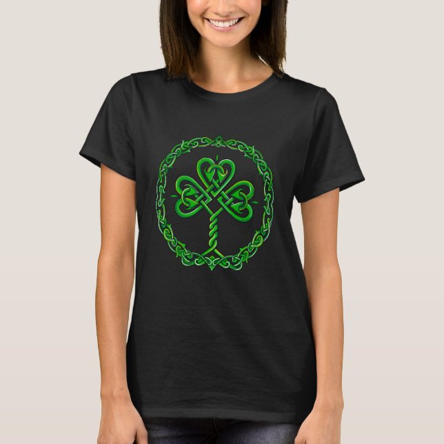 Camiseta Celtic Knot Irish Shamrock 3 Leaf C St Pats Day (Frente)