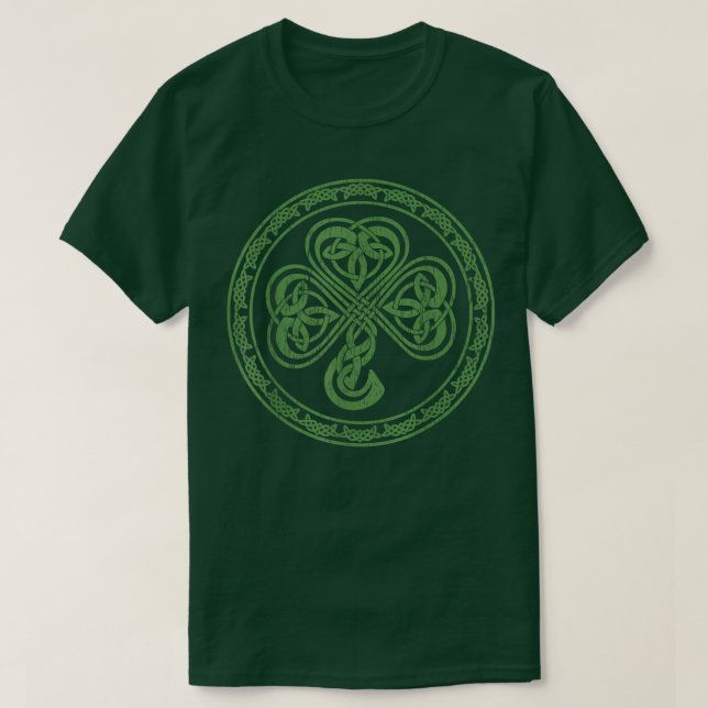 Camiseta Celtic Knot Irish Shamrock Clover Rua (Frente do Design)