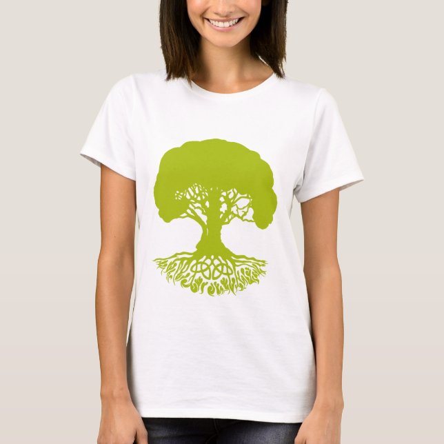 Camiseta CelticIrishTreeofLife-OakLeaf-T-Shirt de  (Frente)