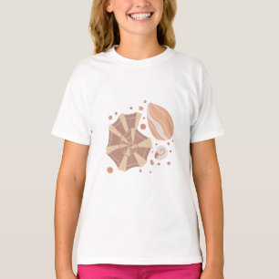Camiseta Célula de desenho animado com ornamento de rabisc