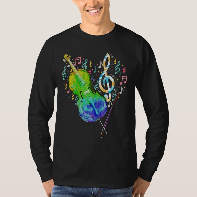Camiseta Célula de Notas de Música do Heart Treble Clef Cel (Frente)