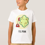Camiseta Celular Funny Biology Science Pun<br><div class="desc">Celular Engraçado Biology Science Pun apresenta uma linda célula de solteiro usando um telefone vintage. Benny Pun presente para família e amigos que amam biologia,  celulares e trocadilhos.</div>