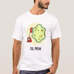 Camiseta Celular Funny Biology Science Pun<br><div class="desc">Celular Engraçado Biology Science Pun apresenta uma linda célula de solteiro usando um telefone vintage. Benny Pun presente para família e amigos que amam biologia,  celulares e trocadilhos.</div>