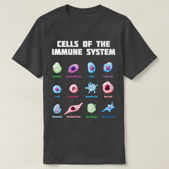 Camiseta Células Do Biólogo Molecular Do Sistema Imunológic (Frente do Design)