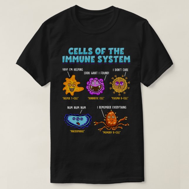 Camiseta Células do Sistema Imunológico Biologia Célula Ciê (Frente do Design)