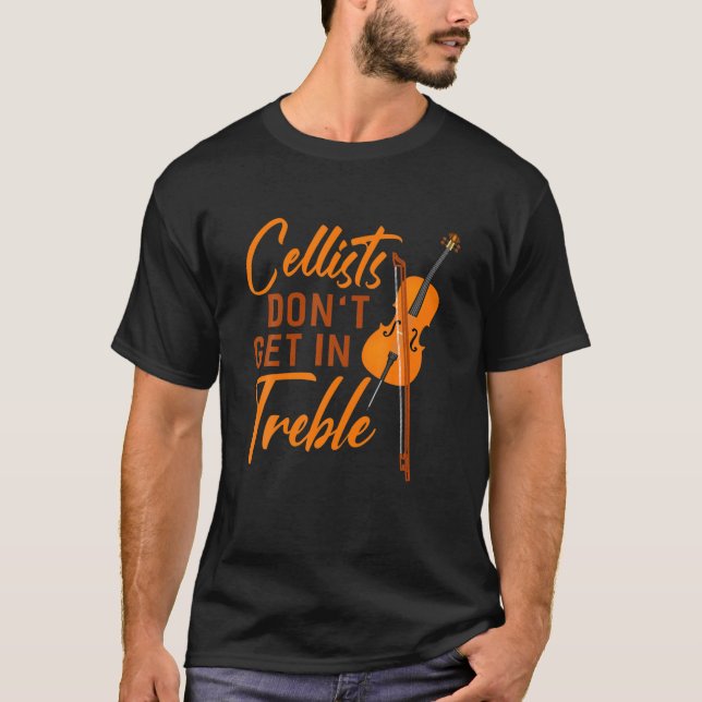 Camiseta Células não entram no Treble Cello Music Roupa (Frente)