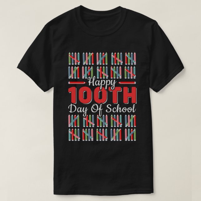 Camiseta Cem dias de lápis escolar (Frente do Design)