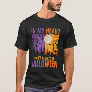 Camiseta Cemitério Assustador do Halloween no Meu Coração