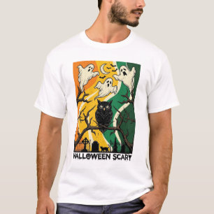 Camiseta Cemitério de Fantasmas de Coruja Preta Assustadora