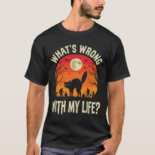 Camiseta Cemitério de Gato Preto de Halloween Horror Gráfic