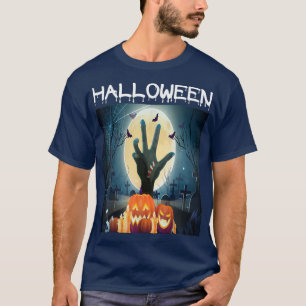Camiseta Cemitério de Halloween Zombie Witch Pumpkin 299 34