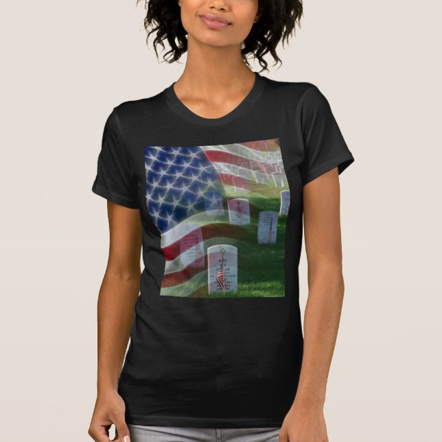 Camiseta Cemitério nacional de Arlington, bandeira (Frente)