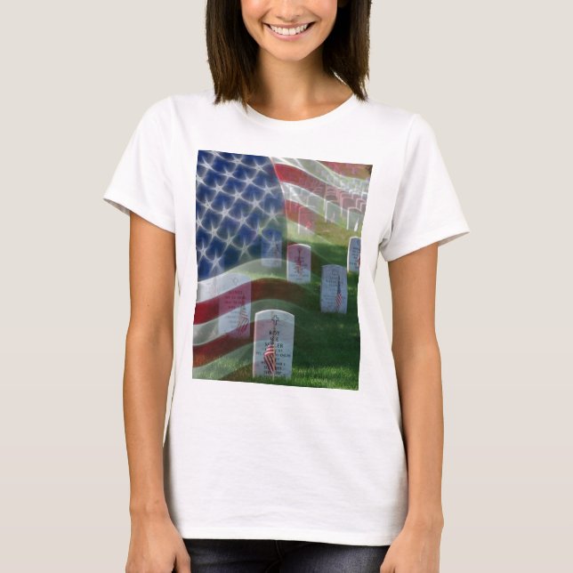 Camiseta Cemitério nacional de Arlington, bandeira (Frente)
