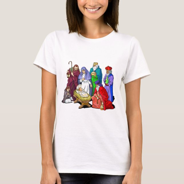 Camiseta Cena Colorida de Natal (Frente)