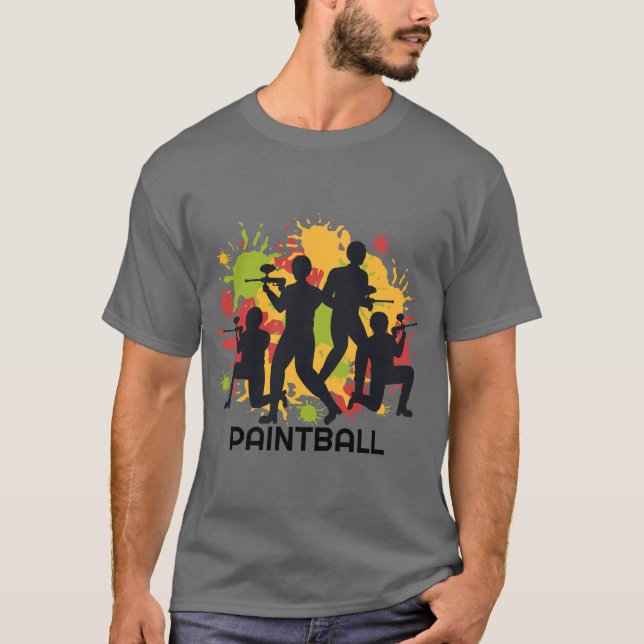 Camiseta Cena Colorida de Paintball (Frente)