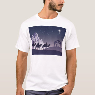 Camiseta Cena cristã da natividade do Natal