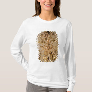 Camiseta Cena da caça, painelamento de madeira da sala de
