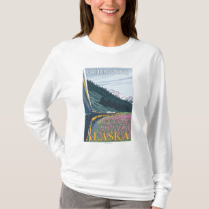 Camiseta Cena da estrada de ferro de Alaska - Fairbanks,
