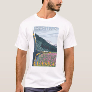 Camiseta Cena da estrada de ferro de Alaska - Wasilla,
