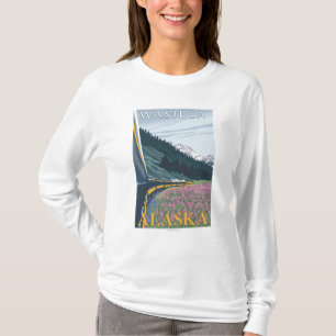 Camiseta Cena da estrada de ferro de Alaska - Wasilla,