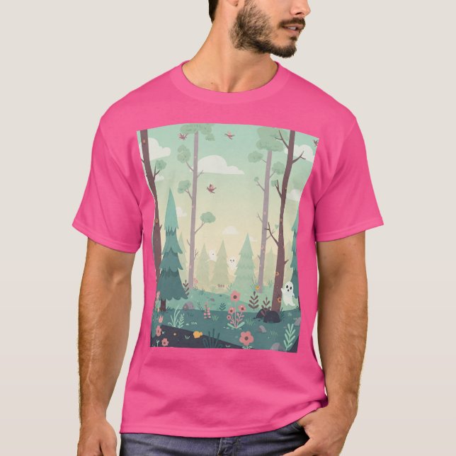 Camiseta Cena da Floresta com Fantasmas (Frente)