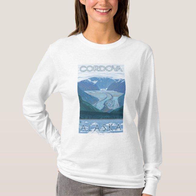 Camiseta Cena da geleira - Cordova, Alaska (Frente)