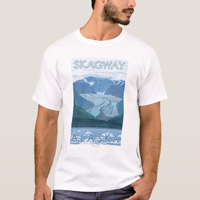 Camiseta Cena da geleira - Skagway, Alaska (Frente)