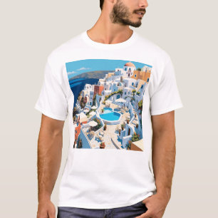 Camiseta Cena da Grécia Santorini
