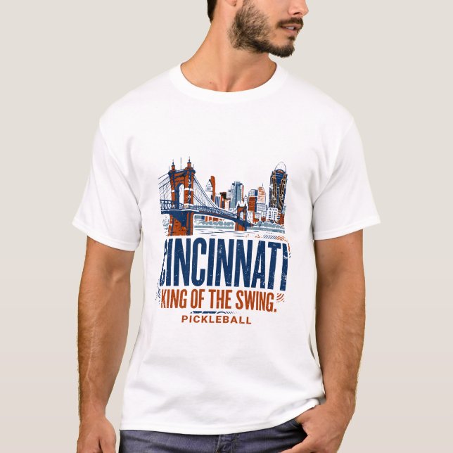 Camiseta Cena da linha do horizonte de Cincinnati, Ohio, e  (Frente)